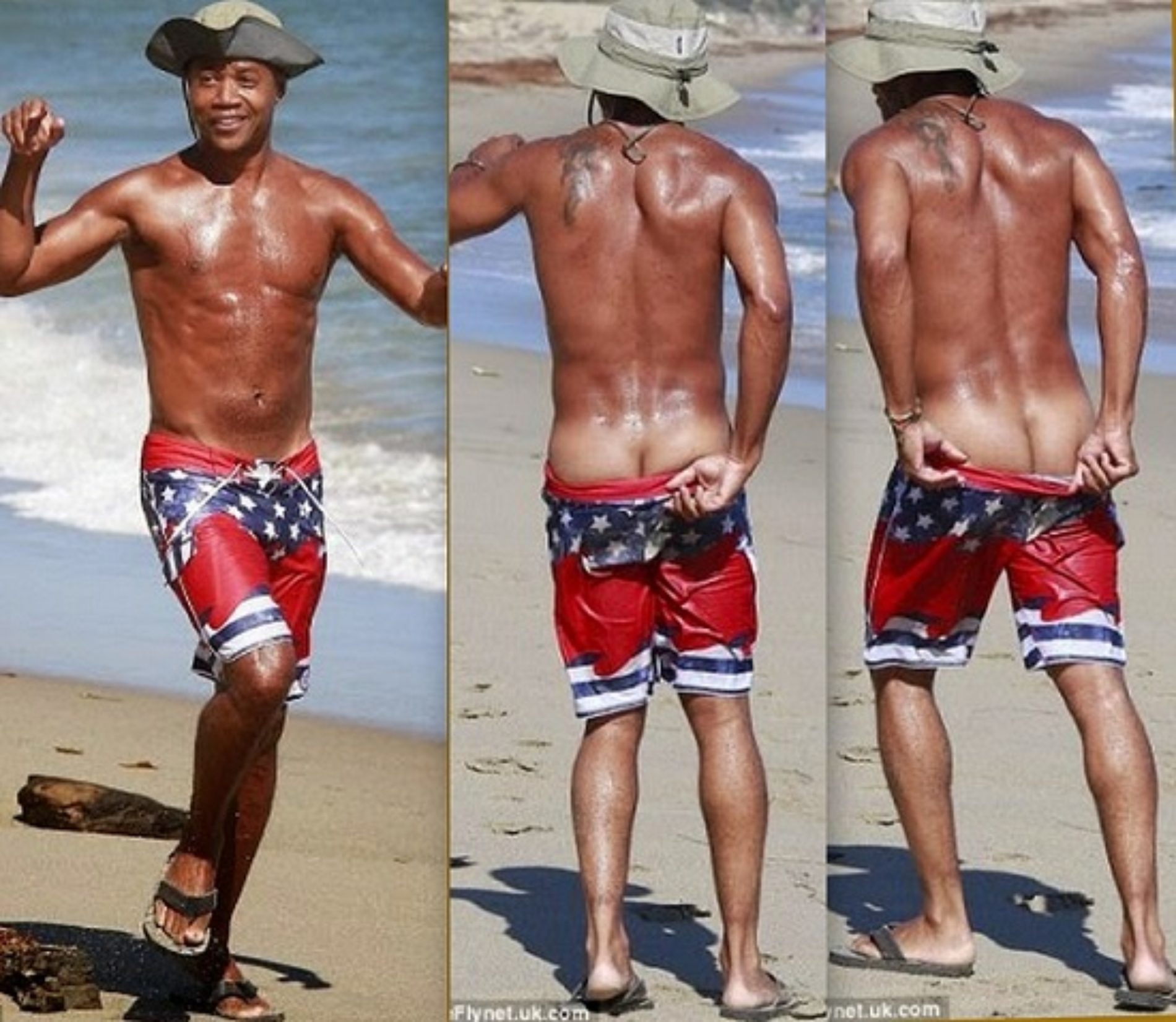 Cuba Gooding Jr. shows off some cakes during beach outing in LA.