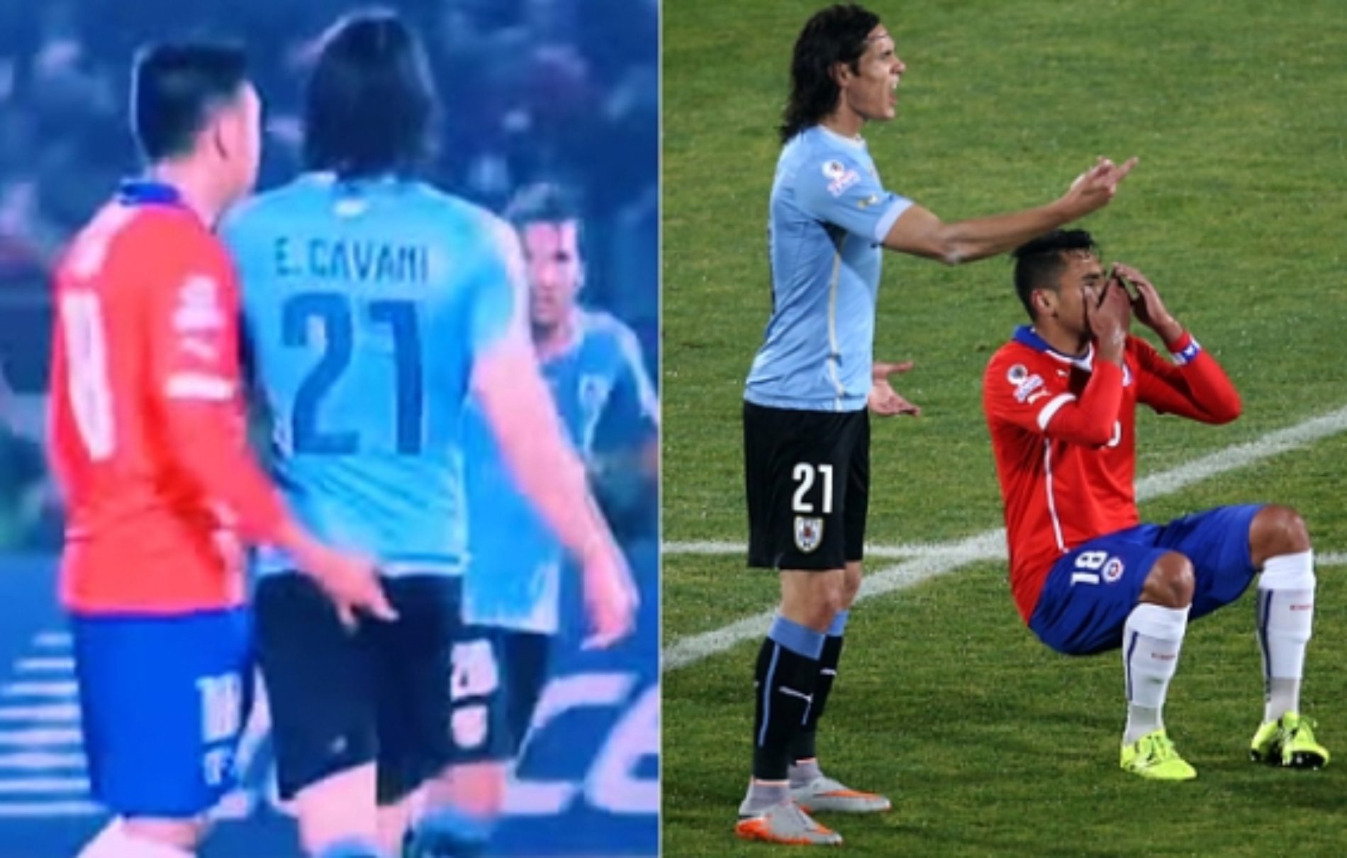 Footballer Cavani slaps Chile defender for inserting finger into his anus