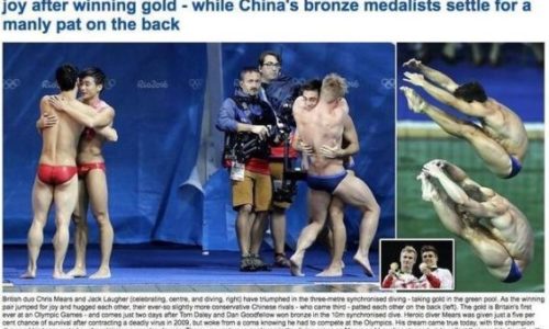 Daily Mail Claims Two Male Olympians Hugging Is Unmanly and the Internet Reacts