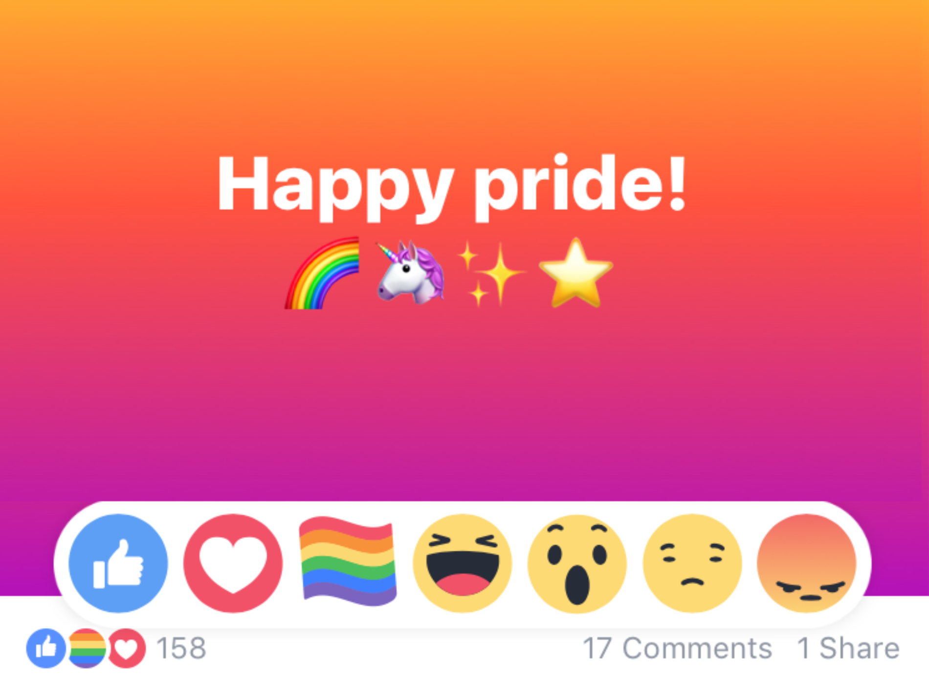 The Rainbow Pride Reaction Is On Facebook And People Are Reacting