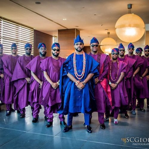 Photos: All The Purple and the Men at Banky W’s Traditional Wedding to Adesua Etomi