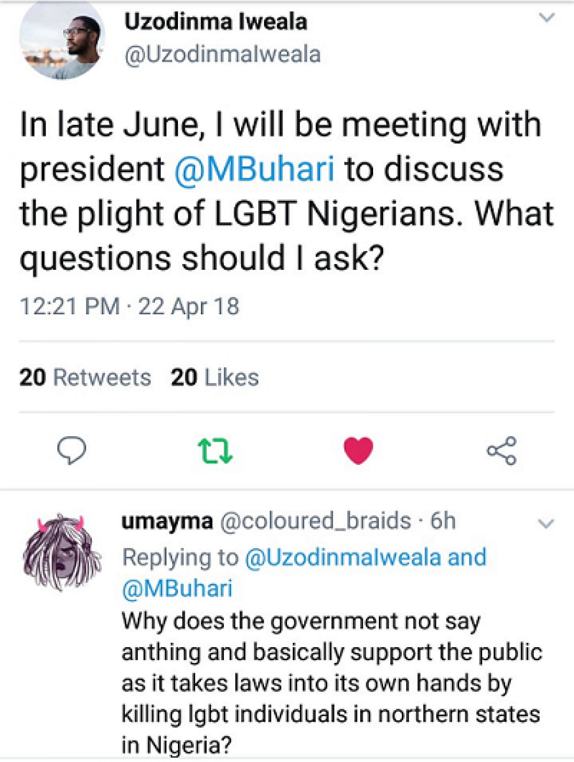 What Questions Should Uzodinma Iweala Ask President Buhari Concerning LGBT Nigerians?