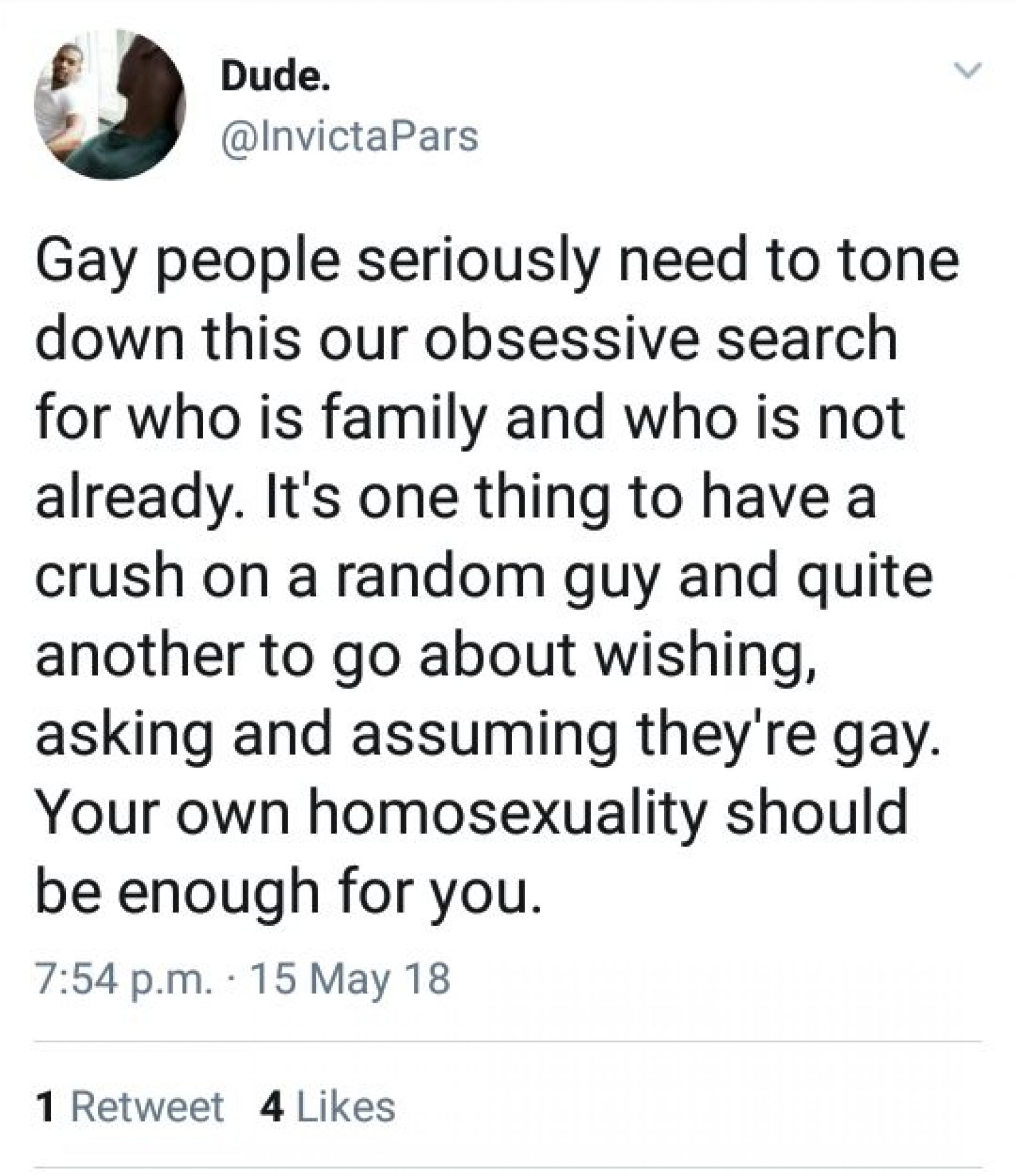Tweet: About Gay Men And Other Men’s Sexuality