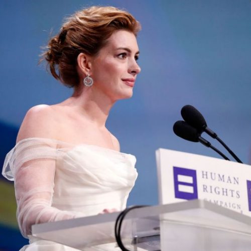Anne Hathaway denounces white and straight privilege at awards ceremony