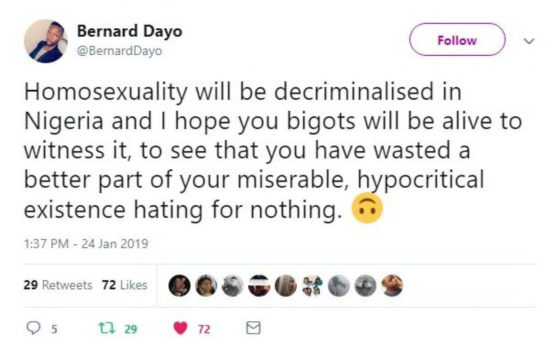 Tweet of the Day: A Prayer For The Nigerian Homophobe’s Long Life