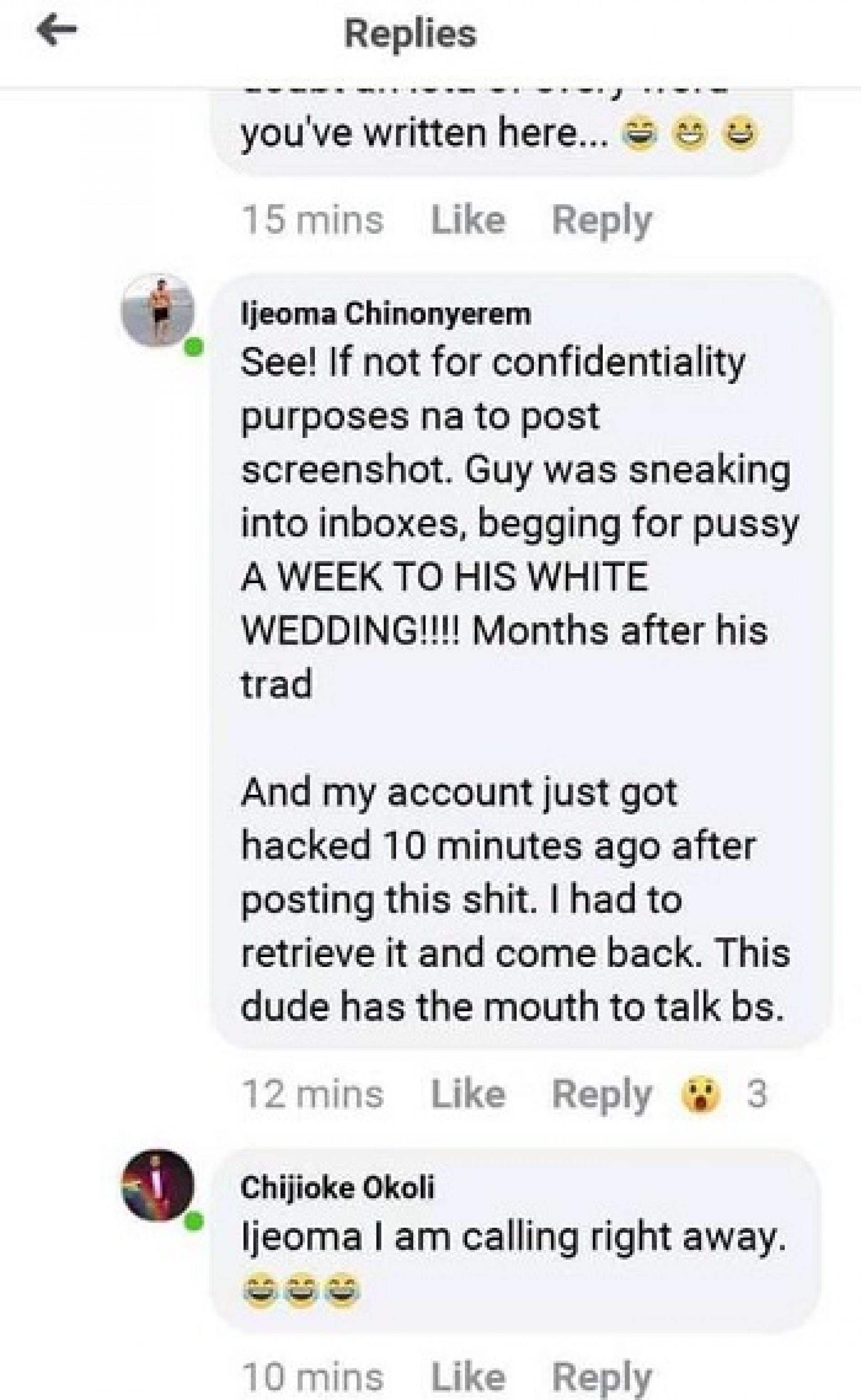 Facebook Gets Messy With Olumide Glowville’s Hypocrisy