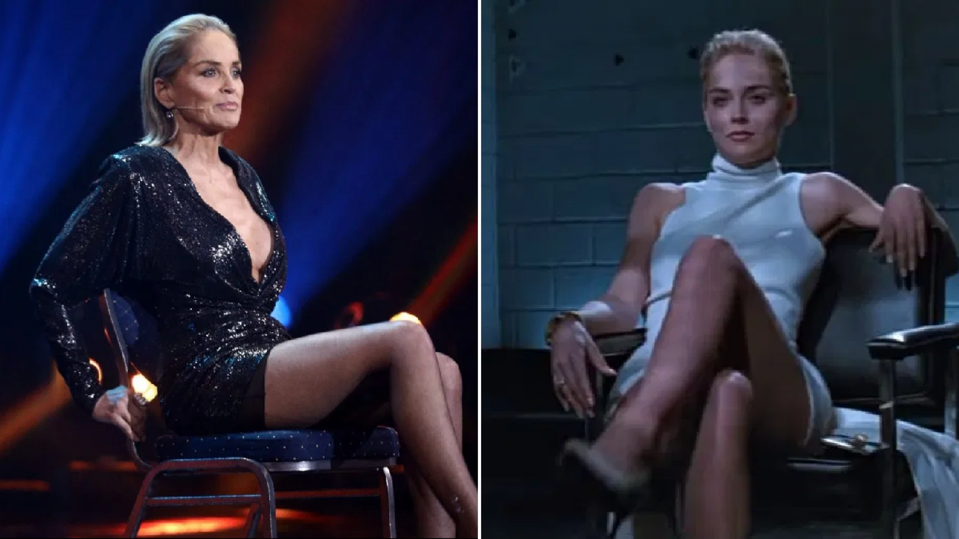 Sharon Stone recreates iconic Basic Instinct moment for powerful GQ Woman of the Year speech
