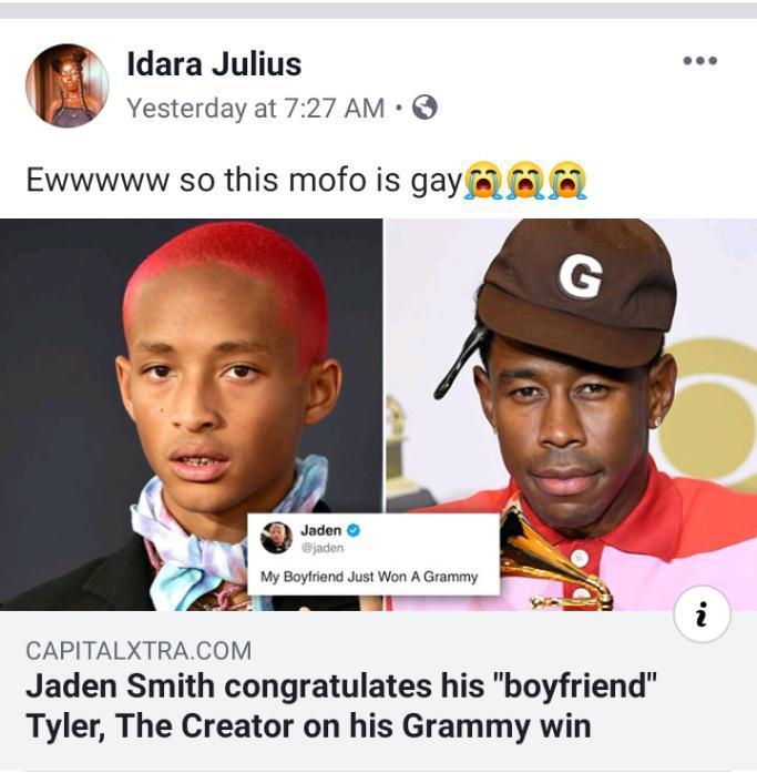 Grammy Awards 2020: Jaden Smith Congratulates 'Boyfriend' Tyler, The Creator  Following Win