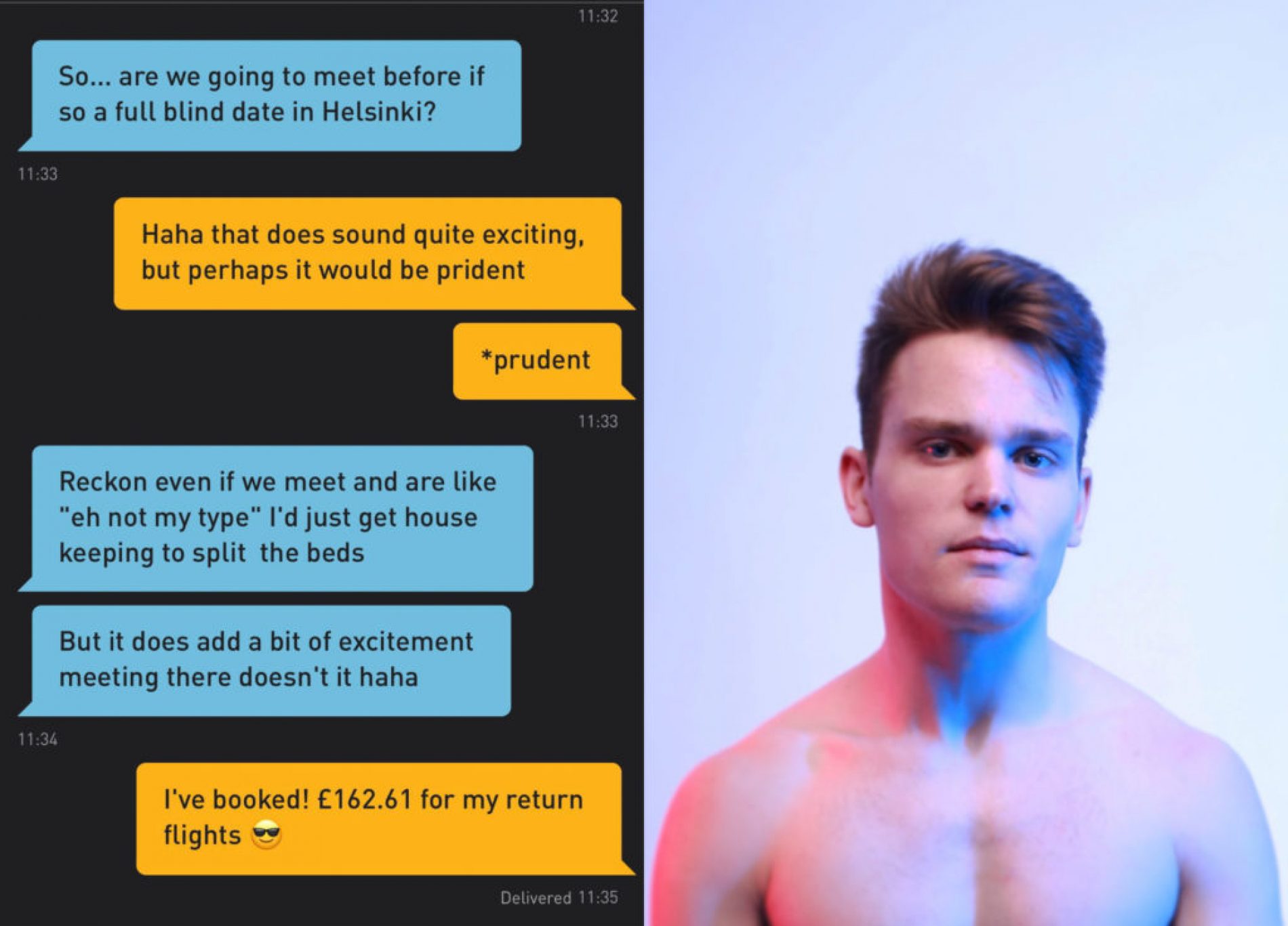 This guy booked a flight to meet a hookup from Grindr guy before even knowing his name